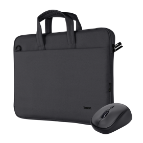 Kit Geanta de laptop Trust Bologna pentru laptop-uri cu diagonala de pana la 16", mouse Trust wireless, negru TRUST - 1